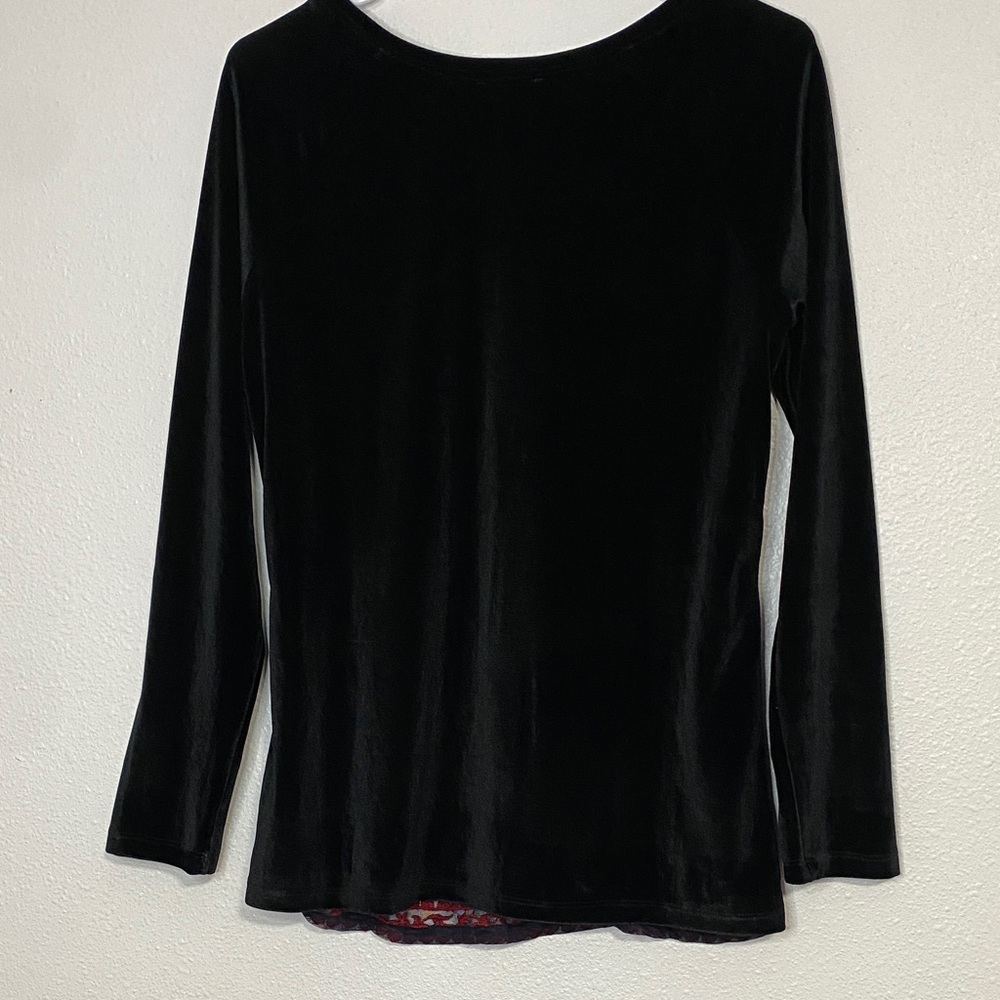 Sundance Black and Red Paisley Long Sleeve Top Size S - Picture 6 of 14